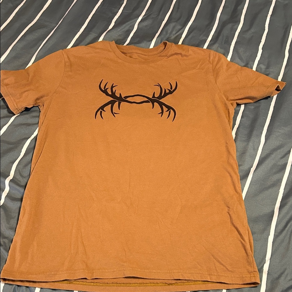 Under Armour Tan T-Shirt with Antler Graphic